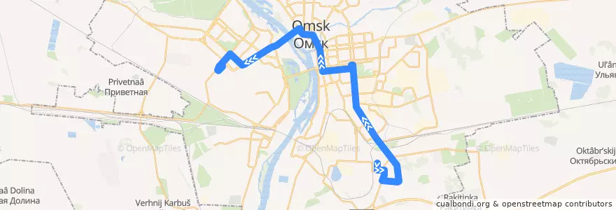 Mapa del recorrido Автобус №95 : Рынок Южный - СТЦ Мега de la línea  en городской округ Омск.