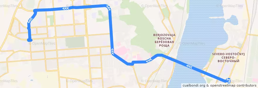 Mapa del recorrido Автобус №62: Остужевский рынок - улица Новгородская de la línea  en городской округ Воронеж.