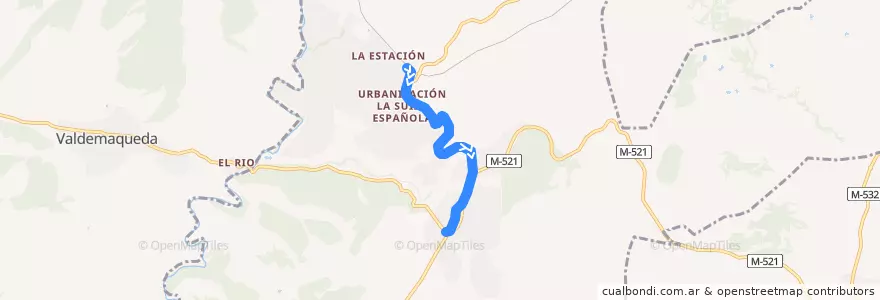 Mapa del recorrido Bus 640A: Robledo de Chavela FFCC → Robledo de Chavela de la línea  en Robledo de Chavela.