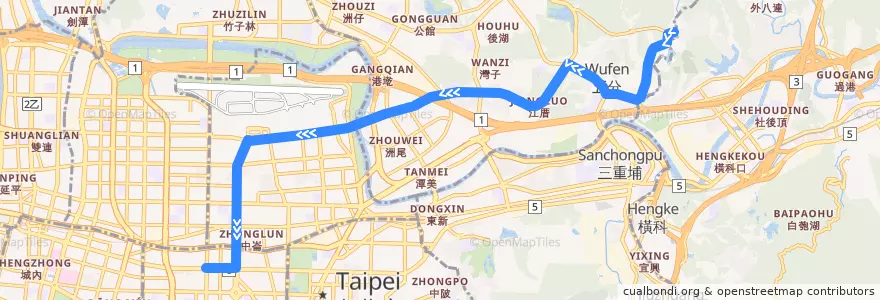 Mapa del recorrido 臺北市 903 東湖-忠孝東路 經福華商圈 (往程) de la línea  en Taipei.