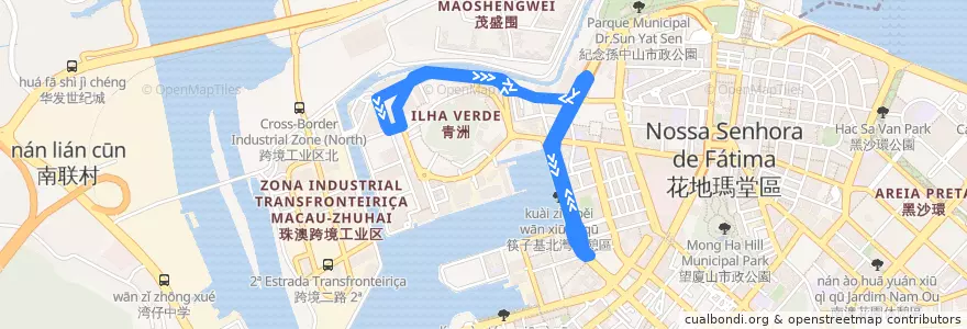 Mapa del recorrido N4 路線 Carreira n.º N4 de la línea  en 香洲区.