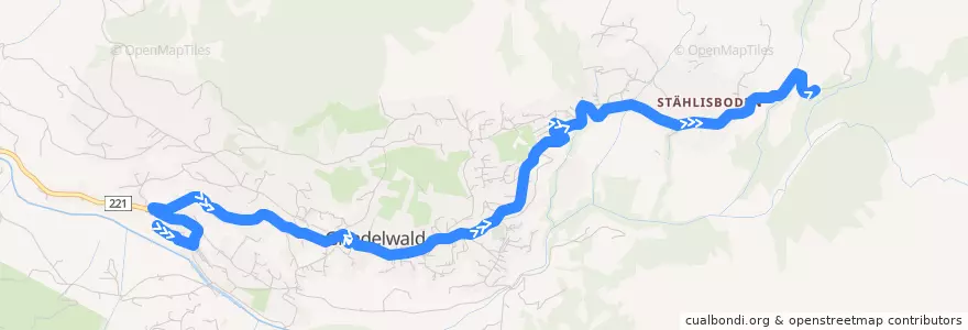 Mapa del recorrido Männlichenbahn => Oberer Gletscher de la línea  en Grindelwald.