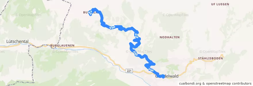 Mapa del recorrido Bus 6: Bussalp => Grindelwald (Winter) de la línea  en Grindelwald.