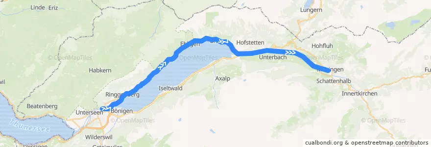 Mapa del recorrido R 470: Interlaken Ost => Meiringen de la línea  en Verwaltungskreis Interlaken-Oberhasli.