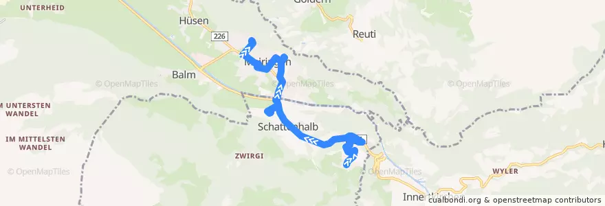 Mapa del recorrido Bus 174: Geissholz => Meiringen de la línea  en Verwaltungskreis Interlaken-Oberhasli.