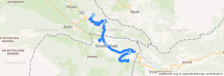 Mapa del recorrido Bus 174: Meiringen => Geissholz de la línea  en Verwaltungskreis Interlaken-Oberhasli.