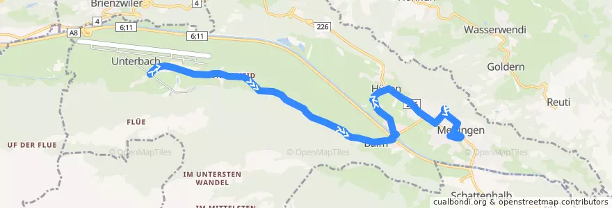 Mapa del recorrido Bus 174: Unterbach => Meiringen de la línea  en Meiringen.