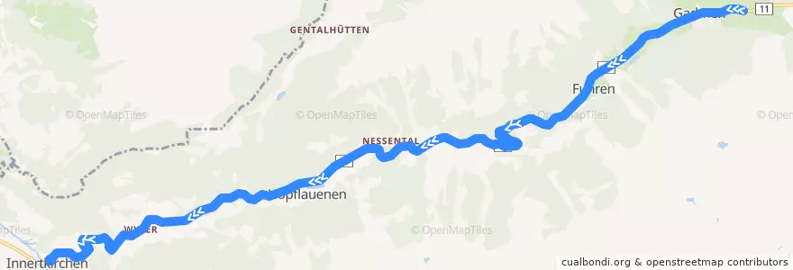 Mapa del recorrido Bus 172: Gadmen => Innertkirchen de la línea  en Innertkirchen.
