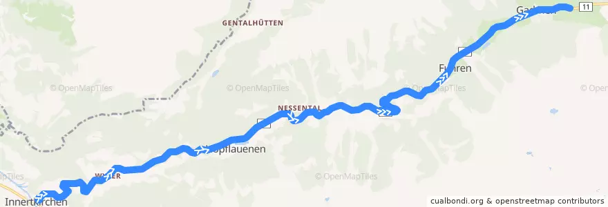 Mapa del recorrido Bus 172: Innertkirchen => Gadmen de la línea  en Innertkirchen.