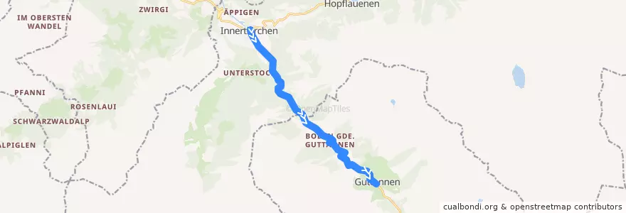 Mapa del recorrido Bus 171: Innertkirchen => Guttannen de la línea  en Verwaltungskreis Interlaken-Oberhasli.