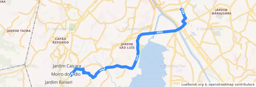 Mapa del recorrido 7016-10 Jardim Ângela de la línea  en 상파울루.