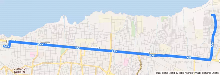Mapa del recorrido Ruta 170: Mercado Oriental => Villa José Benito Escobar de la línea  en Managua (Municipio).