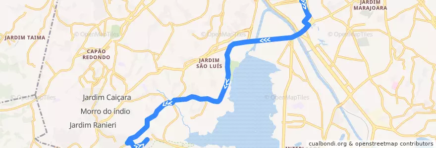 Mapa del recorrido 7023-10 Jardim Nakamura de la línea  en São Paulo.