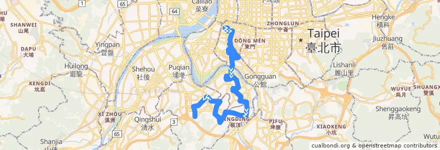 Mapa del recorrido 新北市 241 博愛路-中和(返程) de la línea  en New Taipei.