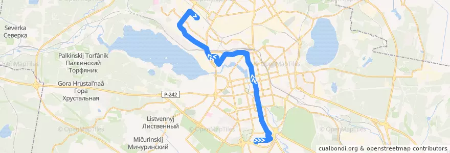 Mapa del recorrido Автобус 035. Ботаническая - Уралтехгаз de la línea  en городской округ Екатеринбург.