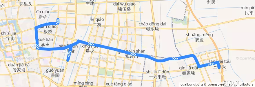 Mapa del recorrido 9路: 淘宝城(内) => 先锋驾校 de la línea  en 南通市.