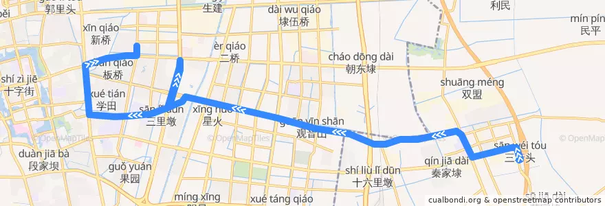 Mapa del recorrido 9路: 先锋驾校 => 淘宝城(内) de la línea  en 南通市.