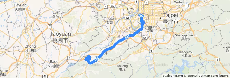 Mapa del recorrido 新北市 706 西門-三峽(返程) de la línea  en Nuova Taipei.