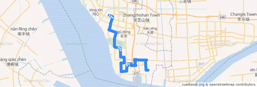 Mapa del recorrido 50路: 综合保税区A区 => 综合保税区B区 de la línea  en 崇川区.