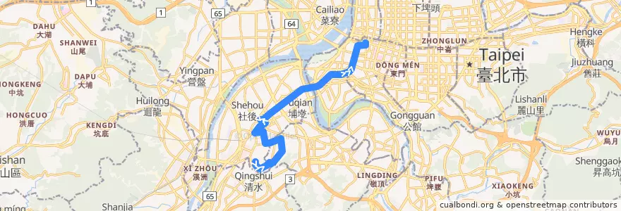 Mapa del recorrido 新北市 667 西門-板橋(返程) de la línea  en تايبيه الجديدة.