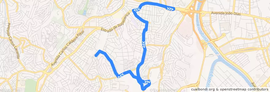 Mapa del recorrido 6803-10 Jardim Capelinha de la línea  en 聖保羅.