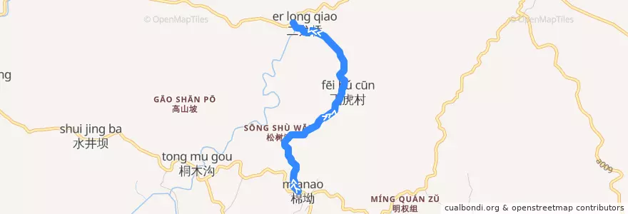 Mapa del recorrido 棉坳到二龙桥 de la línea  en 叙州区.