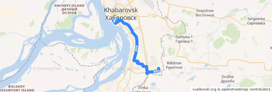 Mapa del recorrido Автобус 33: ул. Запарина - Завод ОБД de la línea  en ハバロフスク地区.