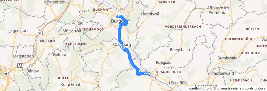 Mapa del recorrido Bus 465 de la línea  en Verwaltungskreis Emmental.