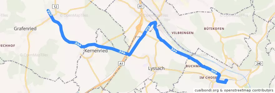Mapa del recorrido Bus 465 de la línea  en Берн.