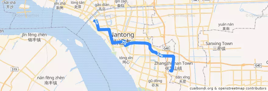 Mapa del recorrido 616路: 长途车站 => 锡通园区公交回车场 de la línea  en 崇川区.