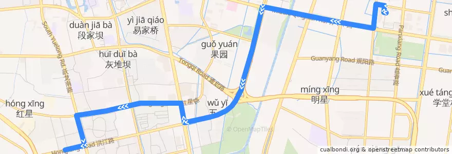 Mapa del recorrido 87路: 东站公交回车场 => 跃龙小苑 de la línea  en 崇川区.