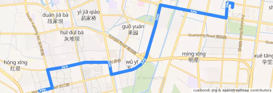 Mapa del recorrido 87路: 跃龙小苑 => 东站公交回车场 de la línea  en 崇川区.