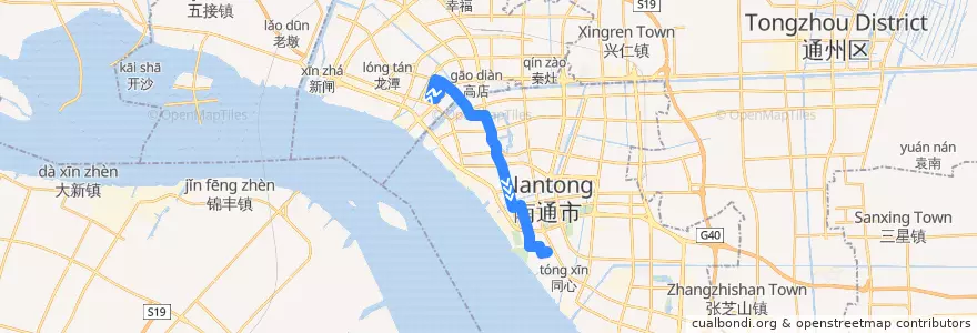 Mapa del recorrido 88路: 黄海路江海大道口 => 静海商贸街 de la línea  en 南通市.