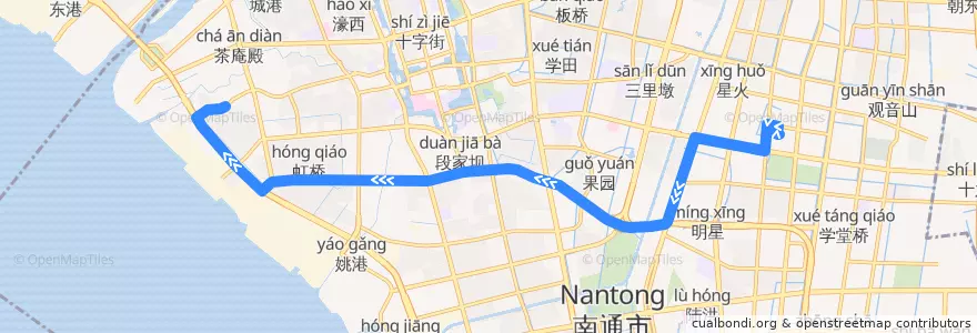 Mapa del recorrido 89路: 东站公交回车场 => 任港西路 de la línea  en 崇川区.