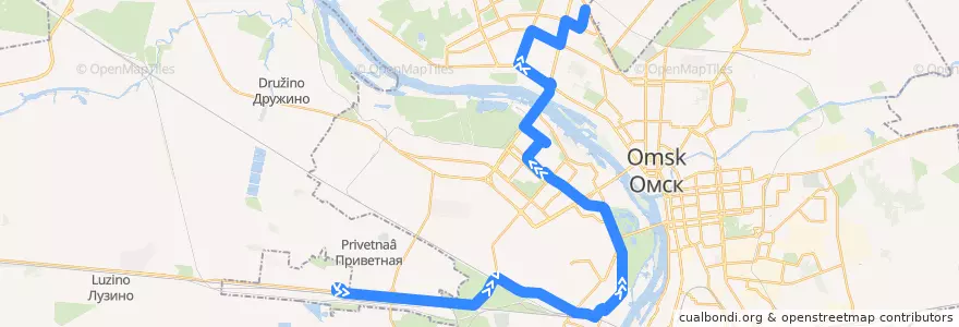 Mapa del recorrido Автобус №3 : Микрорайон Входной - Бархатовой de la línea  en городской округ Омск.