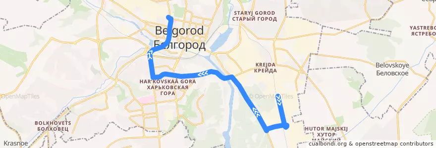 Mapa del recorrido 10 Витаминный комбинат - Энергомаш de la línea  en городской округ Белгород.