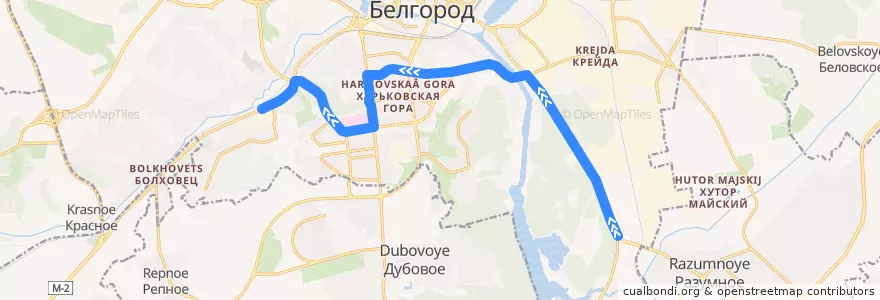 Mapa del recorrido 9c ЗМК - Ворошилова de la línea  en городской округ Белгород.