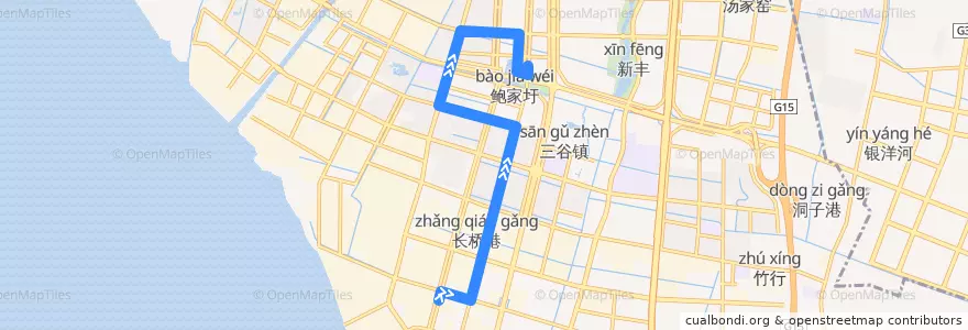 Mapa del recorrido 93路: 电子园区 => 能达商务区 de la línea  en 新开街道.