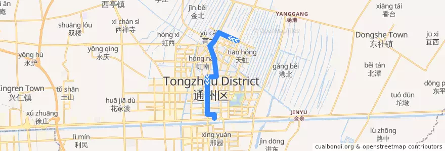 Mapa del recorrido 201路: 通州二院 => 国盛义乌城广场 de la línea  en 通州区.