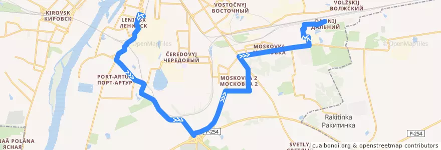 Mapa del recorrido Автобус №89 : Лобкова - пос. Дальний de la línea  en городской округ Омск.