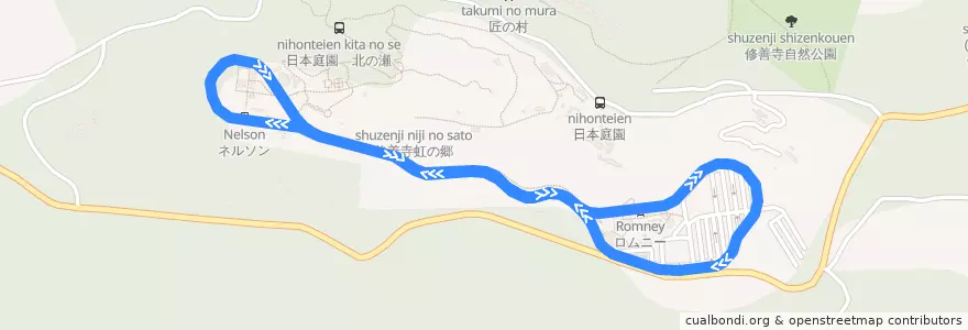 Mapa del recorrido ロムニー鉄道 de la línea  en 伊豆市.