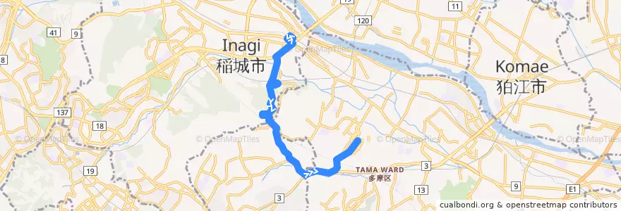 Mapa del recorrido ランド線 de la línea  en 日本.