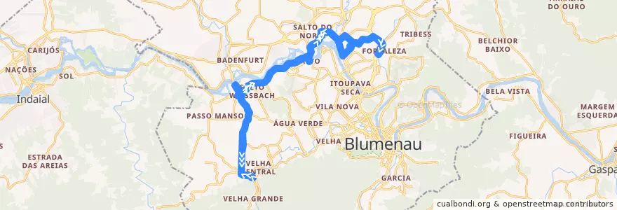 Mapa del recorrido Interbairros - Rua Bahia/25 de Agosto de la línea  en 블루메나우.