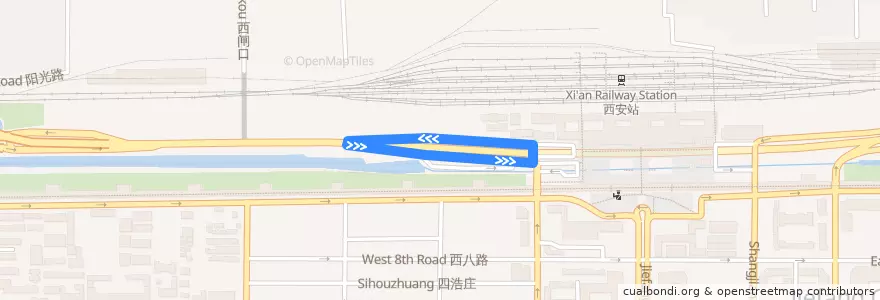 Mapa del recorrido 205 de la línea  en Xincheng District.