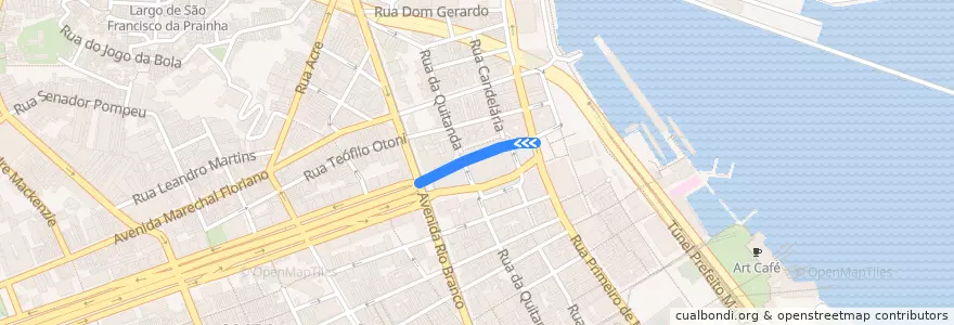 Mapa del recorrido Ônibus 220 - Usina → Candelária de la línea  en Região Geográfica Imediata do Rio de Janeiro.