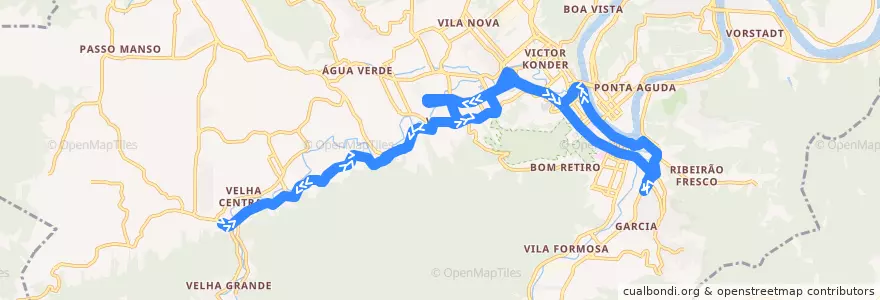 Mapa del recorrido Troncal - Via Governador Jorge Lacerda de la línea  en ブルメナウ.