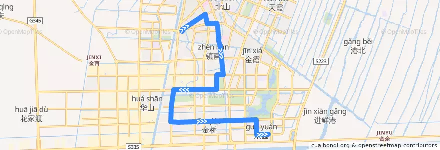 Mapa del recorrido 206路: 通州客运站 => 玄武湖路长江路口 de la línea  en 通州区.