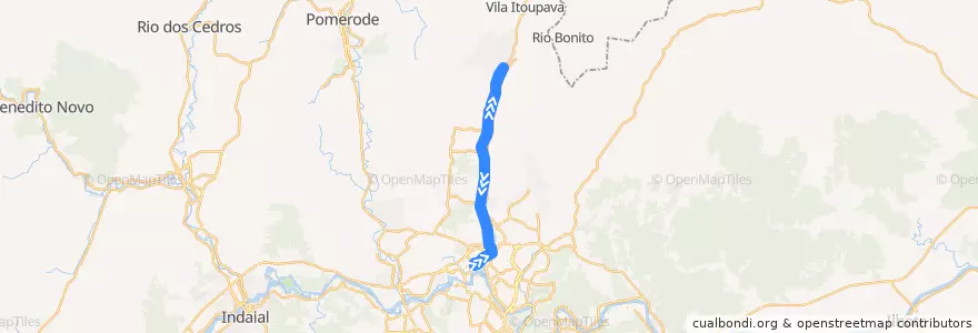 Mapa del recorrido Itoupava Central (Circular) de la línea  en ブルメナウ.
