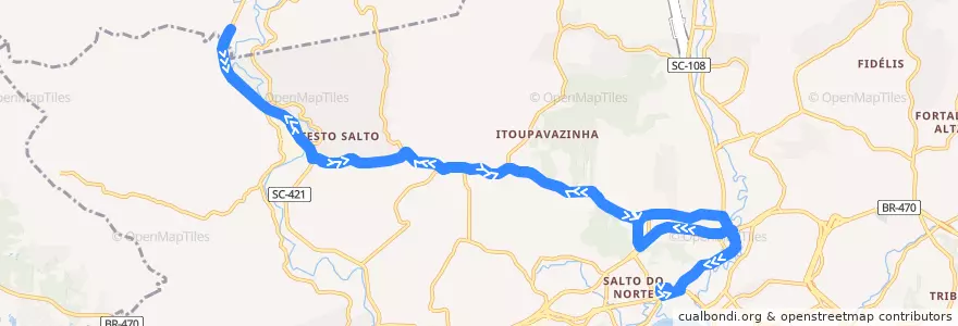 Mapa del recorrido Itoupavazinha (Circular) de la línea  en Blumenau.