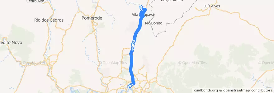 Mapa del recorrido Vila Itoupava (Circular) de la línea  en Blumenau.